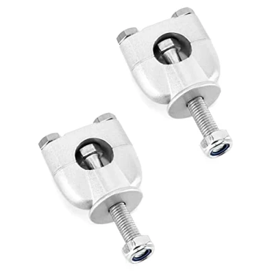 Image of QWORK® 2 Pcs Motorcycle Handlebar Risers, Universal Metal Handle Bar Risers for 7/8&quot; 22mm Dirt Bike ATV Riser Mount
