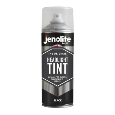 Image of JENOLITE Headlight Tint Spray Paint BLACK 400ml Tinted Lens Lacquer Subtle Styling For Car Rear Lights Suitable Glass &amp; Plastic Lenses