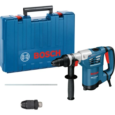Image of Bosch Professional Rotary Hammer with SDS plus GBH 4 32 DFR (240V, 900W, incl. quick change chuck 13 mm, Depth stop 310 chuck, Auxiliary handle, in Carrying case)