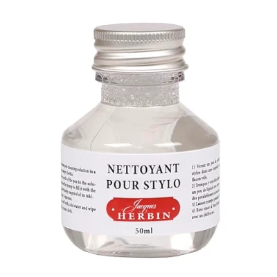 Image of Herbin 12300T Bottle of cleaner for fountain pens and roller 50 ml (product without packaging zero waste objective)