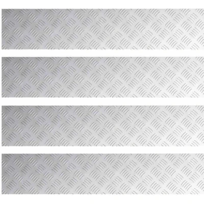 Image of vidaXL Aluminium Checker Plates 4 pcs Non Slip 100x20 cm
