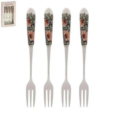 Image of Forks with Ceramic Handles Pimpernel Design Set of 4