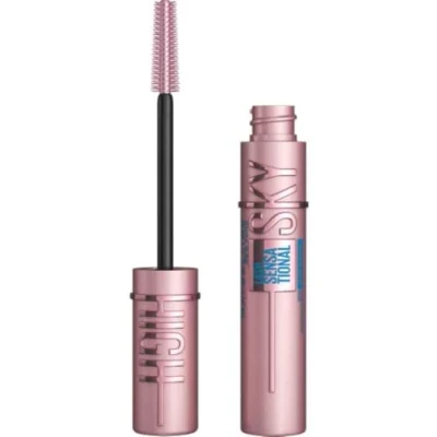 Image of Maybelline New York Lash Sensational Sky High Mascara, Volumising &amp; Lengthening Waterproof Flake Free Formula Infused With Bamboo Extract Fibres, Very Black, 7 Ml