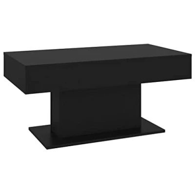 Image of vidaXL Coffee Table Modern Home Living Room Furniture Accessories Couch End Side Center Accent Set Sofa Chipboard Black