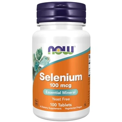 Image of Now Foods, Selenium, 100mcg, Yeast Free, 100 Vegan Tablets, Lab Tested, Vegetarian, Gluten SOYA Non GMO
