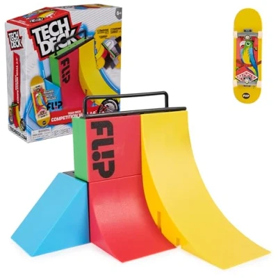 Image of Tech Deck, Competition Wall 2.0 X Connect Park Creator, Customisable and Buildable Ramp Set with Exclusive Fingerboard, Kids’ Toy for Boys Girls Aged 6 up