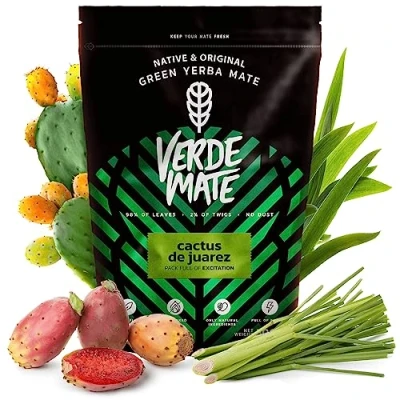 Image of Verde mate Cactus de Juarez Tea 500g yerba from Brazil Fruit flavoured Stimulating Unsmoked Vegan Gluten free