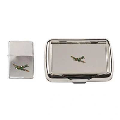 Image of Spitfire Polished Chrome Tobacco tin and stormproof Petrol Lighter