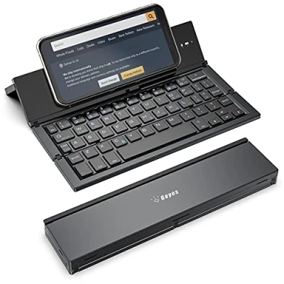 Image of Geyes Foldable Bluetooth Keyboard,Portable Folding Wireless USB Rechargeable Keyboard for iOS,Android,Windows,Smartphone