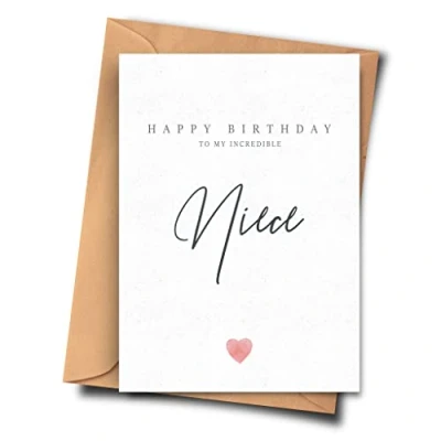 Image of Fat Flamingos Birthday Card for Niece Happy to My Incredible Her (A5 5.8x8.3inch 14.8x210cm) With Envelope
