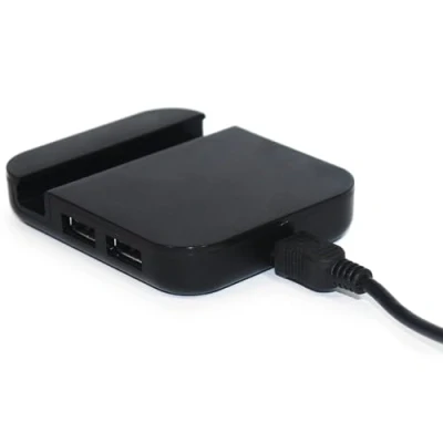Image of Universal Mobile Stand 4 Port USB Hub Holder Mount (Black)