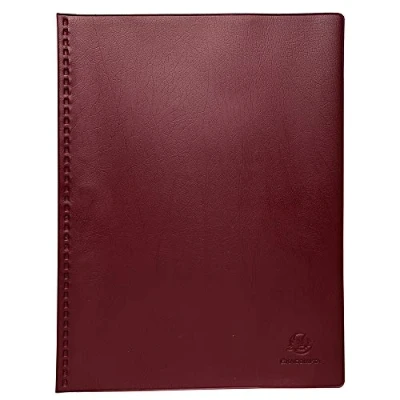 Image of Exacompta Ref 88425E Vega Opaque PVC Display Book Suitable for A4 Documents, Made From Soft PVC, Lightweight, 40 Pockets, 80 Viewing Pages Burgundy Cover