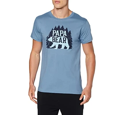 Image of Hatley Men&#039;s Tee Pajama Top, Woods Papa Bear, L