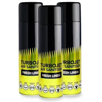 Image of Tara 3 x New Car Scent Air freshener Strong for Home Office Gym Vehicles Clothing Footware Turbojet Sanitiser 500ml Bundle. (Fresh Linen)