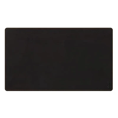 Image of RHODIA 194235C Black Soft Desk Pad Size S (60x35 cm) Italian Faux Leather Orange Saddle Stitching Rhodiarama Home Office Collection Organization &amp; Designer Storage