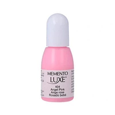 Image of Tsukineko Inker Stamp Ink 15 ml Pink, Angel Accessories Reinker for Memento Luxe Pads, 15ml