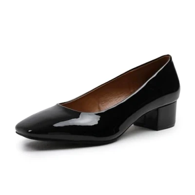 Image of Where&#039;s That From Wheres Womens &#039;Seattle&#039; Wide Fit Low Block Heel With Square Toe Black Size 6 (UK Shoe)