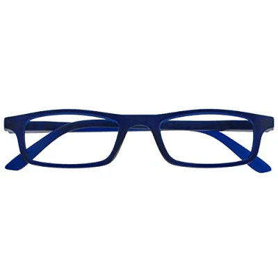 Image of OPULIZE The Reading Glasses Company Matt Navy Blue Lightweight Readers Designer Style Mens Womens Spring Hinges R17 3 +3.50