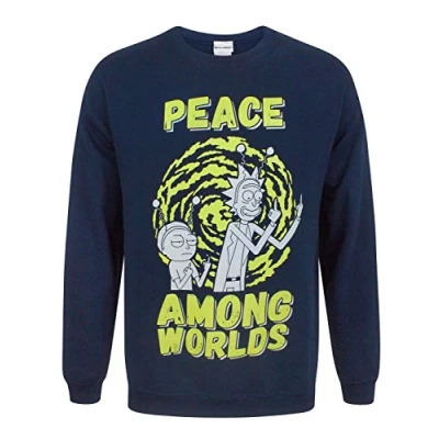 Image of Rick and Morty Peace Among Worlds Men&#039;s Sweater Blue