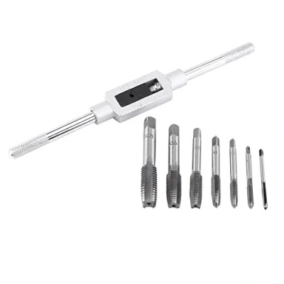 Image of Hilitand Adjustable Tap Wrench Set, Machinist Handle with Metric Thread Insert Screw Taps M3 M4 M5 M6 M8 M10 M12