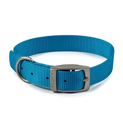 Image of Ancol Viva Lightweight Buckle Collar Blue, Size 5 to fit 39 48cm , Weather Proof