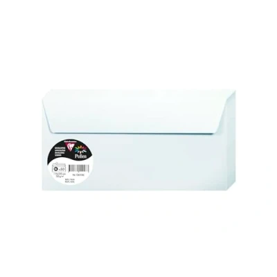 Image of Clairefontaine 120018C Pack of 50 Self Adhesive Envelopes DL Format 11x22cm 120g/m² Color Blue Invitation to Events and Correspondence Pollen Range Premium Paper