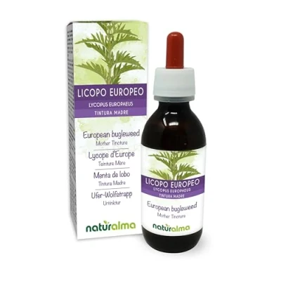 Image of European Bugleweed or Gypsywort (Lycopus europaeus) herb Alcohol Free Mother Tincture Naturalma Liquid Extract Drops 120 ml Food Supplement Vegan