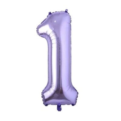 Image of Purple Number 1 Foil Balloon, 101cm