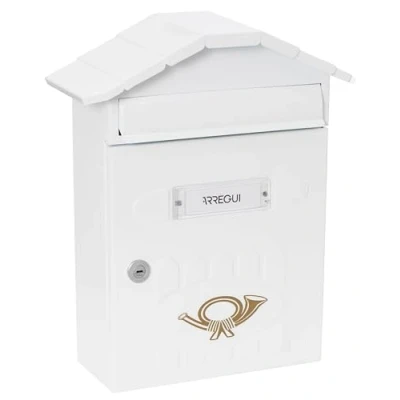 Image of Arregui Villa Outdoor Letterbox (Steel, 360 x 298 120 mm), White, E5001
