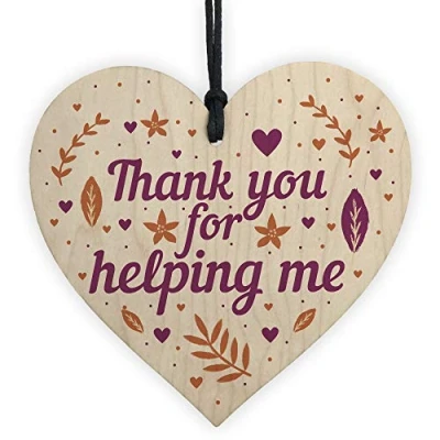 Image of RED OCEAN Perfect Thank You Gift For Friend Teacher Colleague Wooden Heart Leaving Keepsake