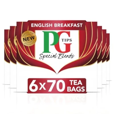 Image of PG Tips Special Blends, English Breakfast Tea Bags Bulk, Bold, Strong &amp; Flavourful, 6 Packs, 420 Plant Based Biodegradable Teabags