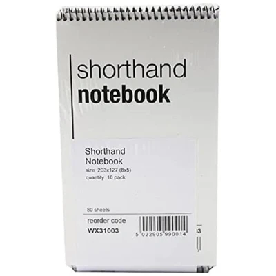 Image of Whitebox Spiral Shorthand Notebook (80 Leaves) Pack of 10