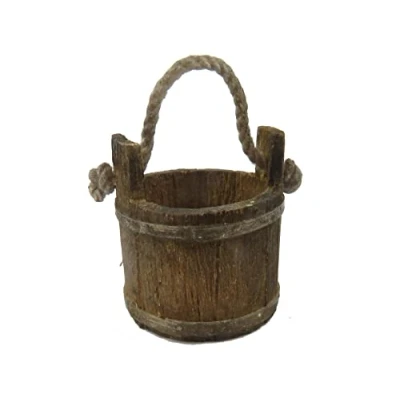 Image of Dolls House Rustic Water Pail Barrel Bucket Pioneer Western Farm Ranch Accessory