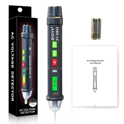 Image of ZOYI ZT DB03 Voltage Tester Dual Range Non Contact Electric Tester,AC/DC Sensitivity Electrical Pen Indicator with NCV, Flashlight, Buzzer Alarm, Wire Breakpoint Finder Temperature