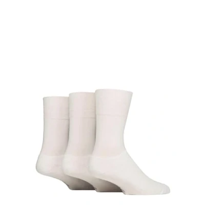 Image of Mens 3 Pair SOCKSHOP Gentle Grip Cotton Cushioned Foot Sports Socks White 6 11