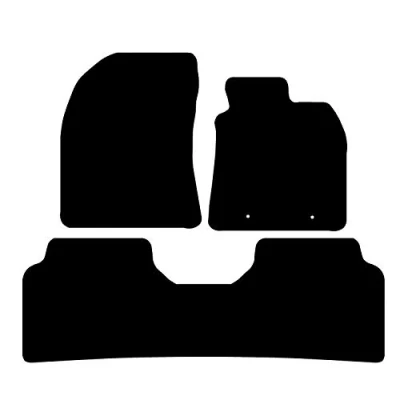 Image of Carsio Carpet Car Mats For Toyota Avensis 2009 2011 3 Piece Set with 2 Clips Tailored Fit Floor Mat Complete Accessory Black Custom Fitted All Weather, Anti Slip Backing &amp; Trim