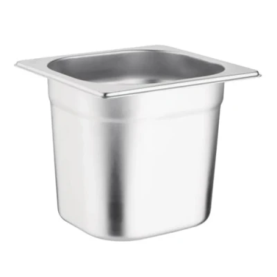 Image of Vogue Gastronorm Pan 1/6, Stainless Steel Tray, Depth: 150 mm, Capacity: 2.2 Litres, Hot and Cold Food Storage Container, Bain Marie Compatible, Lid Sold Separately, K992
