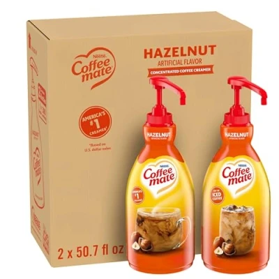 Image of 2 pk Nestle Hazelnut Concd Creamer, 1438g Pump bo