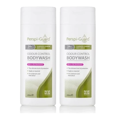Image of Perspi Guard Odour Control Body Wash Antibacterial for Shower Gel Targets Causing Source Long Lasting Protection and Confidence 200ml (Neroli, Twin Pack)