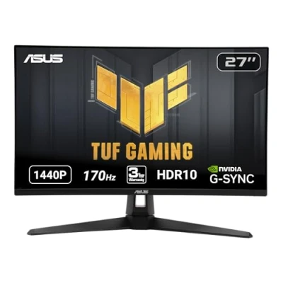 Image of ASUS TUF Gaming 27&quot; 2K HDR Monitor (VG27AQ1A) WQHD (2560 x 1440), IPS, 170Hz (Supports 144Hz), 1ms, Extreme Low Motion Blur, Speaker, G SYNC Compatible, VESA Mountable, DisplayPort, HDMI