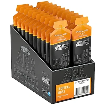 Image of Applied Nutrition ABE Pre Workout Gel All Black Everything Gel, Energy &amp; Physical Performance with Citrulline, Creatine, Beta Alanine (20 x 60ml Gels) (Tropical Vibes)