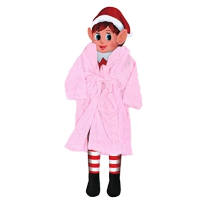Image of Quickdraw Naughty Elf Dressing Gowns Elves Christmas Figure Accessories Festive Outfits (Pink) (QDS500013)