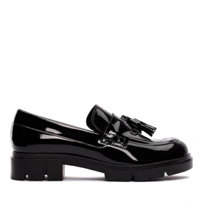 Image of Clarks Teala Loafer Leather Shoes in Black Patent Standard Fit Size 5