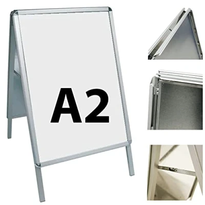 Image of A2 Poster Stand A Board Display Snap Aluminum Frame Outdoor Shop Stands Pavement Sign