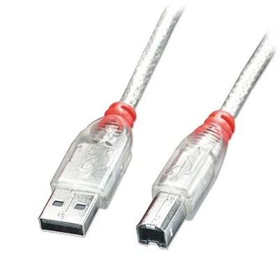 Image of LINDY 41754 3m USB 2.0 Cable Type A To B, Transparent