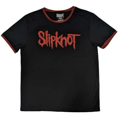 Image of Paradiso Clothing Slipknot HI Build BAND LOGO Print Tshirt, Women&#039;s, Size: Medium, Black