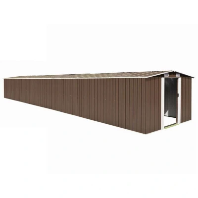 Image of vidaXL Garden Shed Brown 257x990x181 cm Galvanised steel