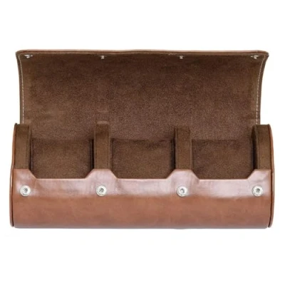 Image of ROTHWELL Watch Roll Travel Case for 3 Watches Tough Portable Protection, Fits All Wrist &amp; Smart Up to 50mm (Tan/Brown)