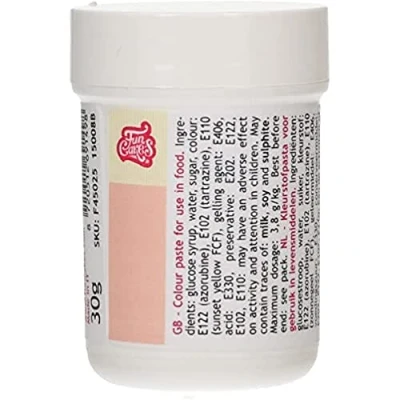 Image of FunCakes Food Colour Paste Peach; Concentrated Colouring for Batter, Cream, Fondant, Marzipan, Dough, Modelling and Flower Paste. Halal Kosher. 30 g