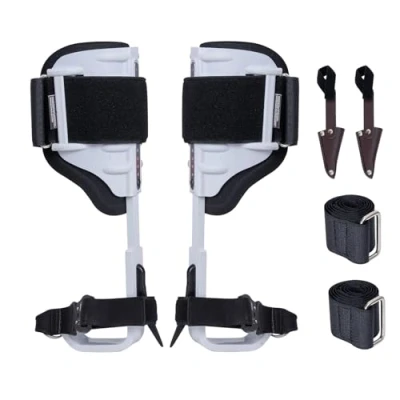 Image of VEVOR Tree Climbing Spikes, 1 Pair Aluminum Spurs, 350lbs Load Capacity Gear with Straps and Spike Protectors, Arborist Equipment for Climbers, Hunting, Fruit Picking, White